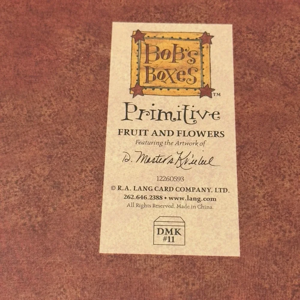 VTG Bob's Boxes Fruits & Flowers Nesting Boxes set of 5 w Lids Festive primative